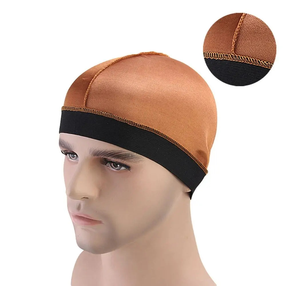 1PC Men Multicolo Durag Hat Wave Caps Head Wrap Solid Color Elastic Breathable Beanie Headwrap Bonnet Durag Cap For Male