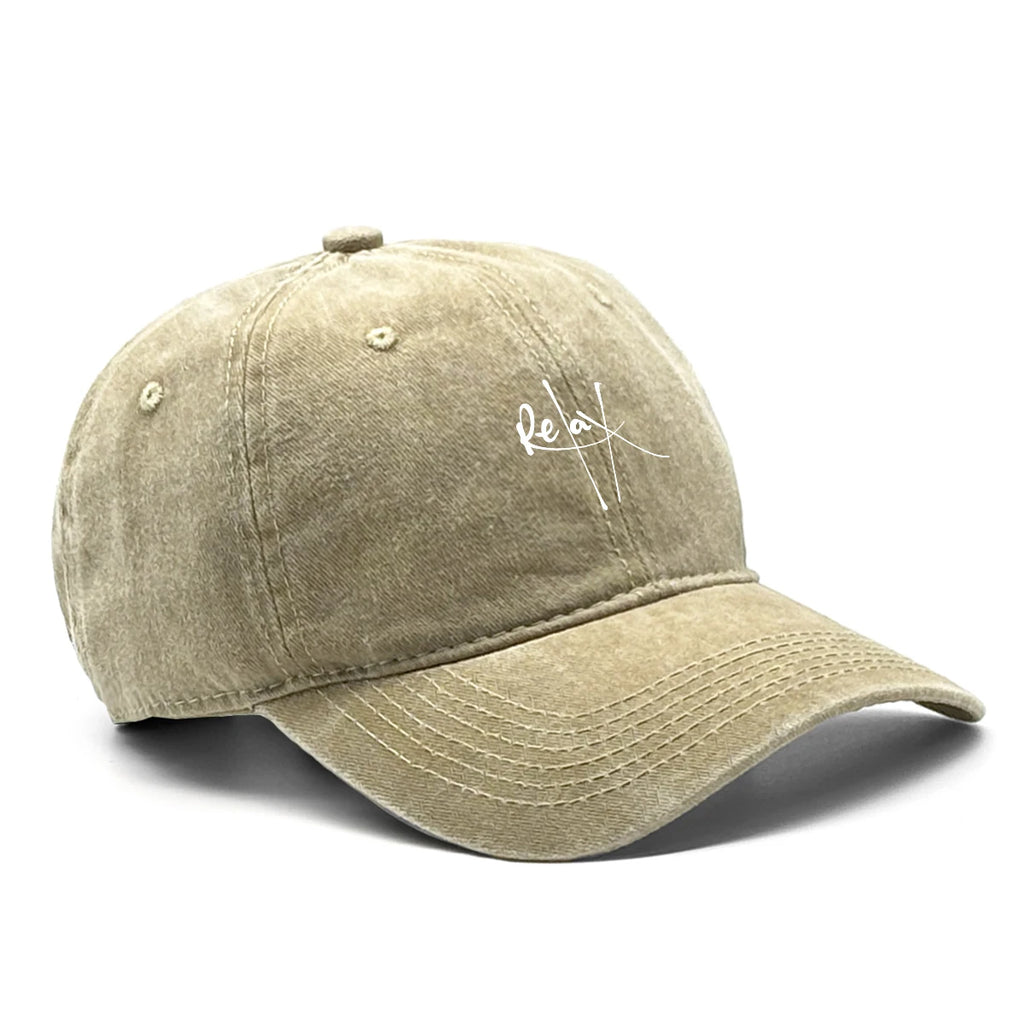Relax Print Snapback Baseball Caps Mesh Hat Casual Slouchy Adjustable Caps Ideal Choice For Outdoor Sports One Size Fits All