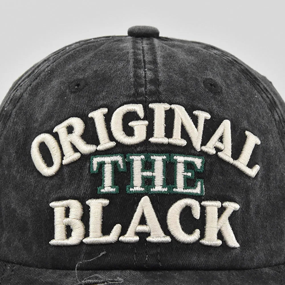 ORIGINAL THE BLACK Baseball Caps Embroidery Breathable Retro Unisex Comfort Trendy Fashion Summer Hat Sun Protection Streetwear