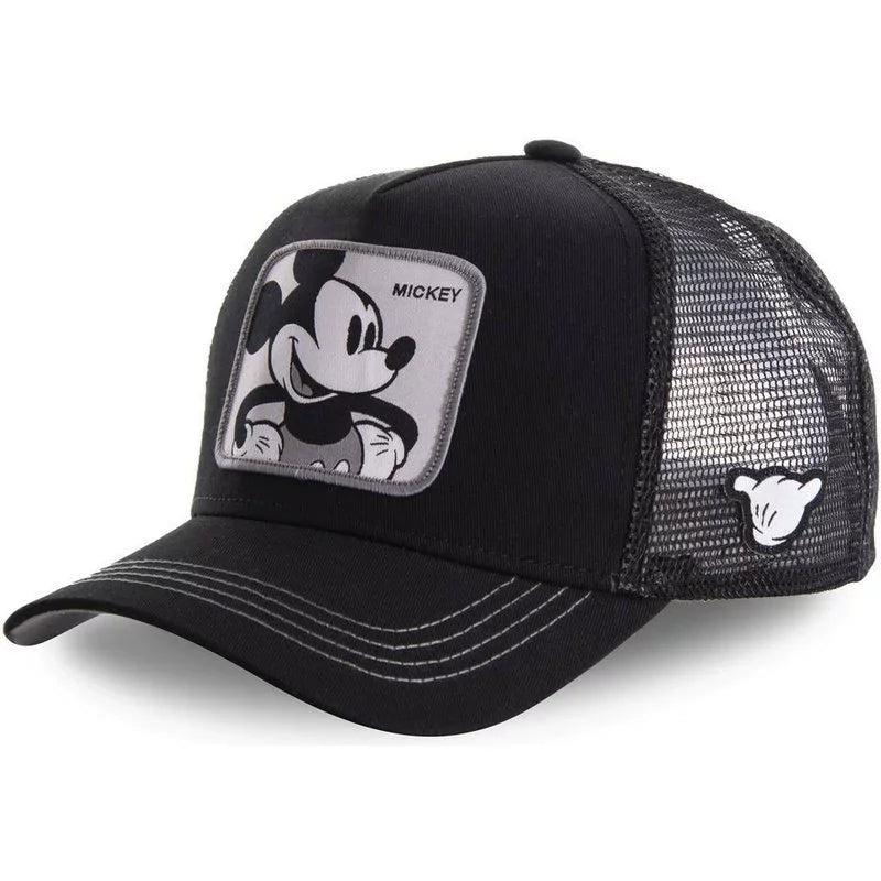 Mickey Cartoon Baseball Cap Cute Donald Duck Cotton Snapback Mesh Trucker Hat Hiphop Sun Protection Unisex Boy Girl Gifts