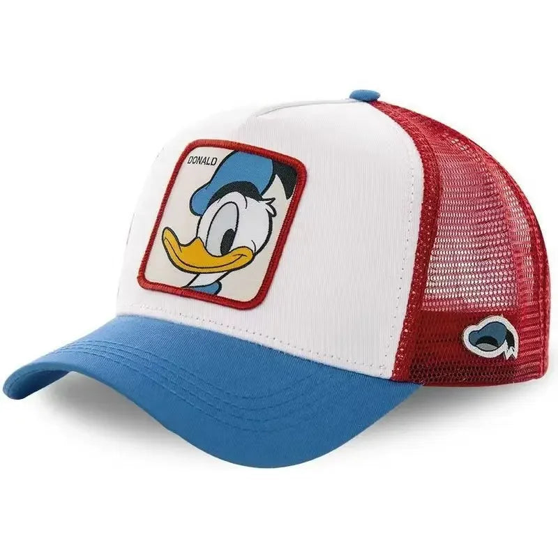 Mickey Cartoon Baseball Cap Cute Donald Duck Cotton Snapback Mesh Trucker Hat Hiphop Sun Protection Unisex Boy Girl Gifts