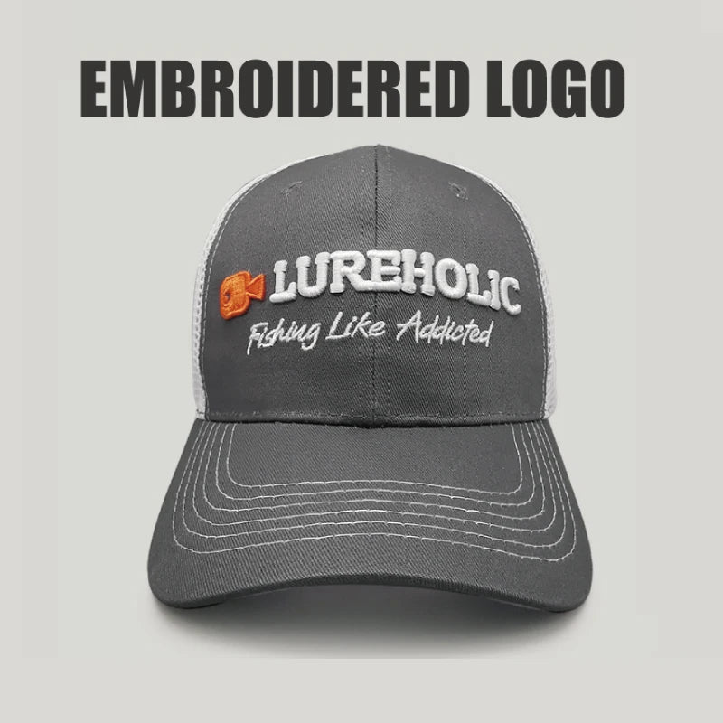 Lureholic 2/3 Mesh Fabric Lure Fishing Cap Man Woman Hat breathable Baseball Cap