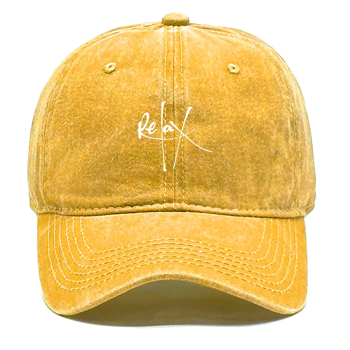 Relax Print Snapback Baseball Caps Mesh Hat Casual Slouchy Adjustable Caps Ideal Choice For Outdoor Sports One Size Fits All