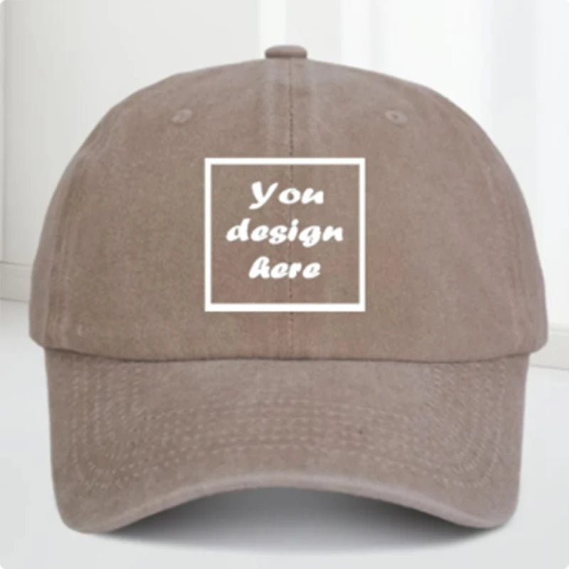 Custom-washed vintage baseball caps made of washable cotton material, breathable. Customized logo for events