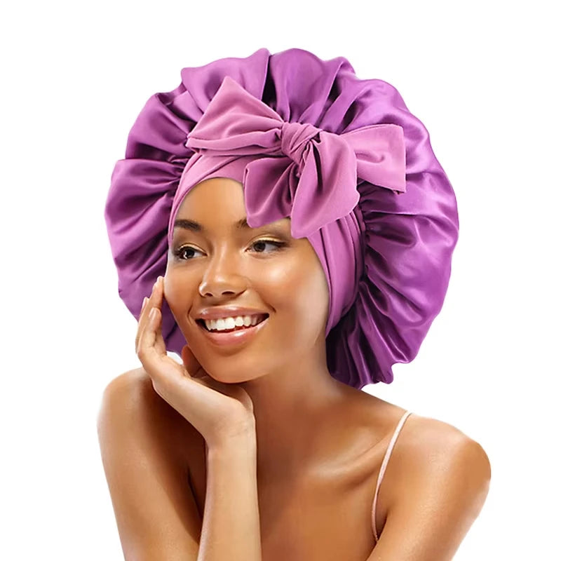 Satin Bonnet Silk Bonnet Adjustable Bonne For Sleeping Hair Bonnet With Tie Band Bonnets For Women Men