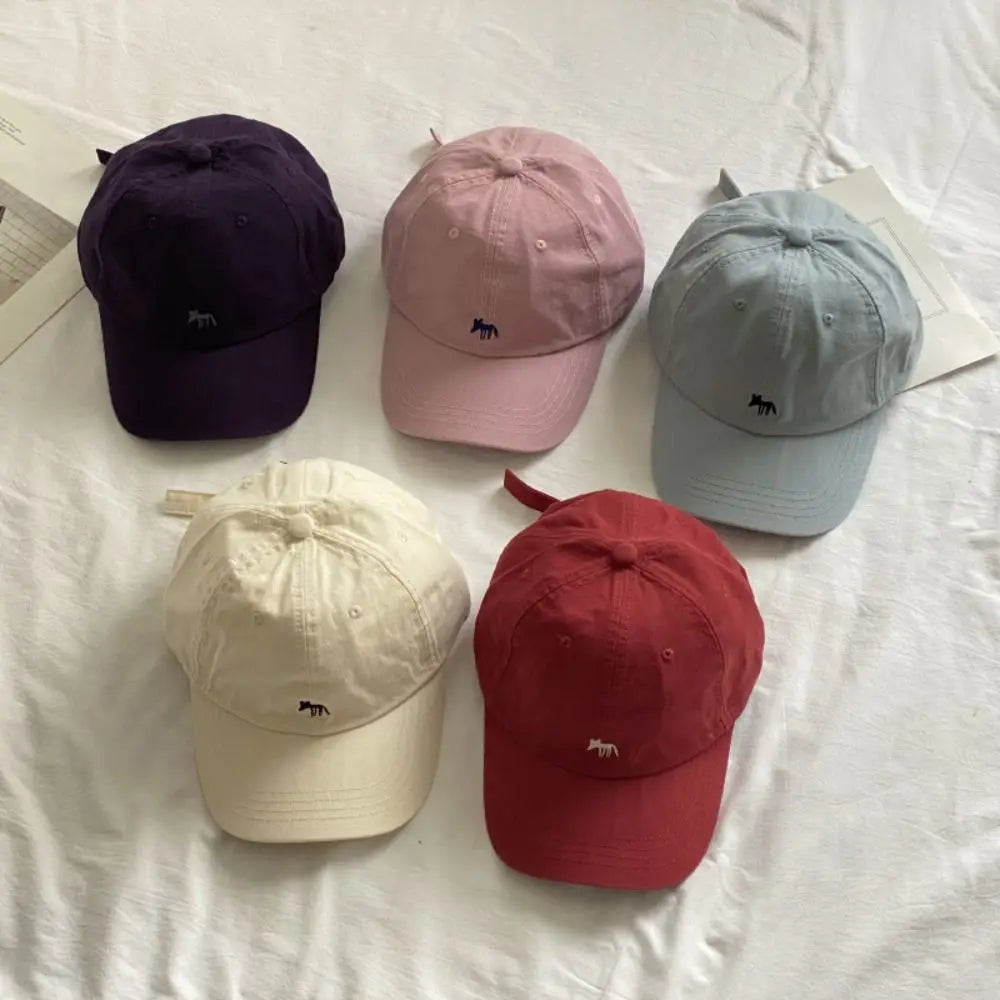 Fashion Embroidered Embroidery Baseball Cap Animals Cotton Canvas Baseball Hat Peaked Cap Sun Cap Sun Hat Girl