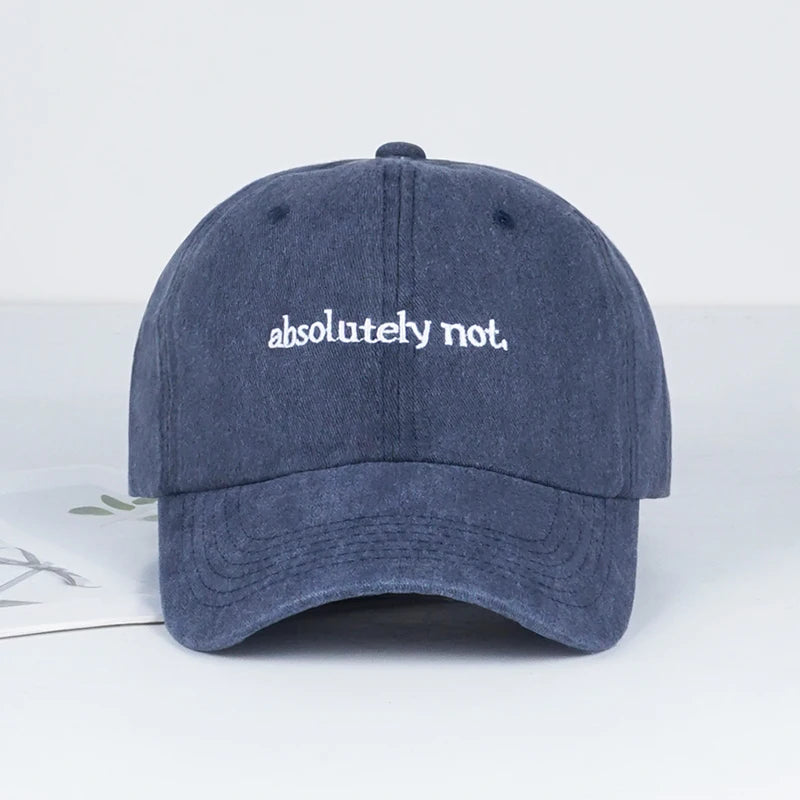 MLFO Absolutely Not Embroidered Washed Baseball Cap: Lightweight, Breathable, and Adjustable—Unisex Casual and Fashionable Hat