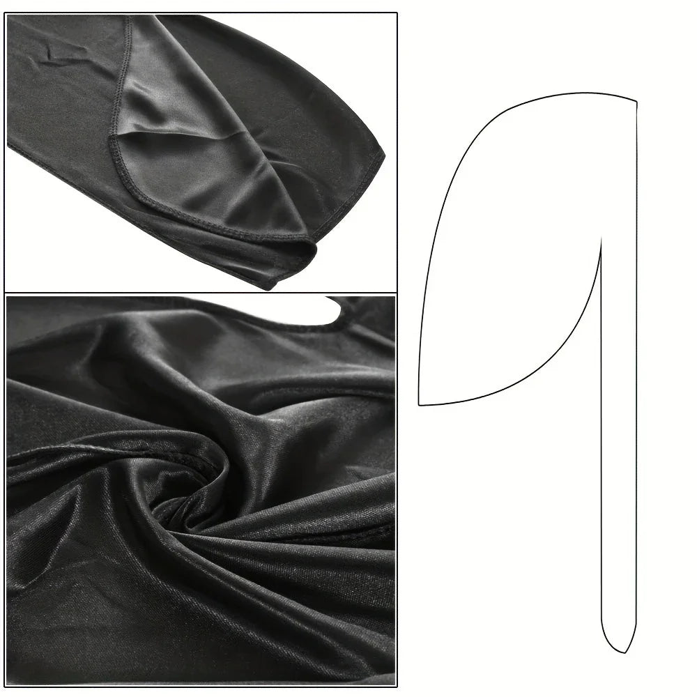 Unisex Long Silky Durag Long Tail Silky Scarf Muslim Doo Rag Pirate Hat Durag Chemo Caps Skull Hat Turban hair band Bandanas