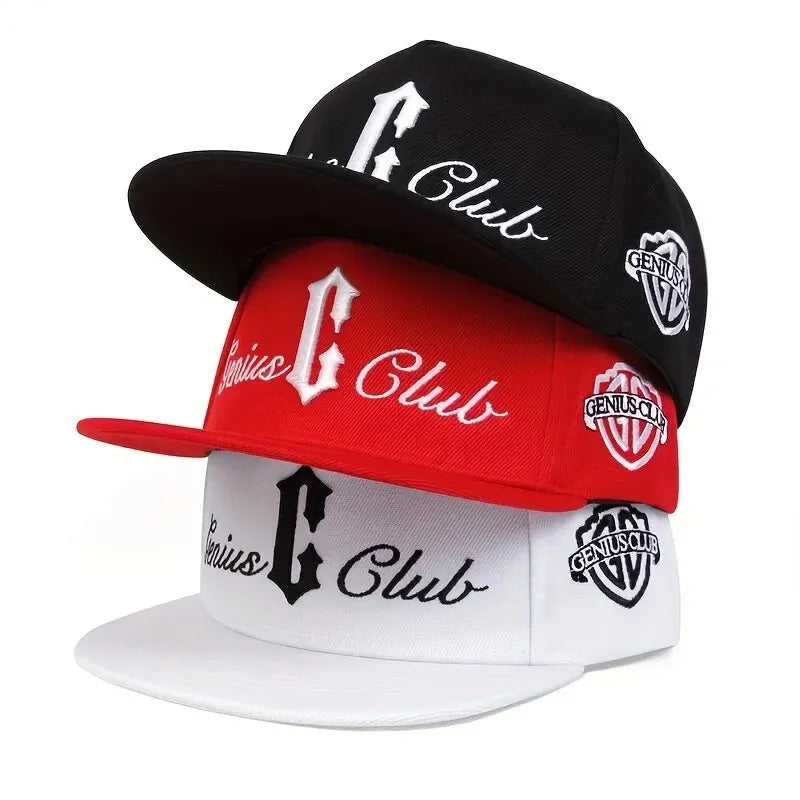 Unisex C Letter Side GENIUS CLUB Embroidery Hip-hop Hats Outdoor Adjustable Casual Baseball Caps Sunscreen Hat