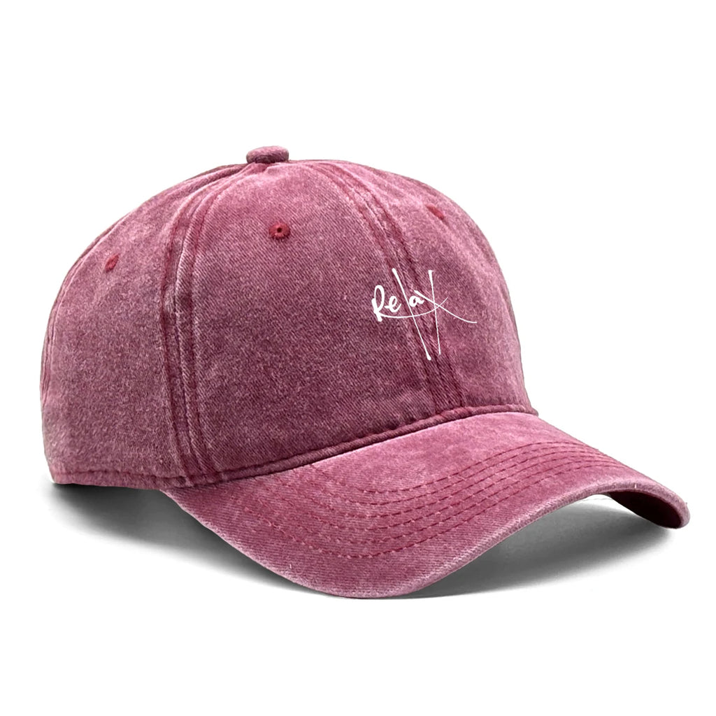 Relax Print Snapback Baseball Caps Mesh Hat Casual Slouchy Adjustable Caps Ideal Choice For Outdoor Sports One Size Fits All