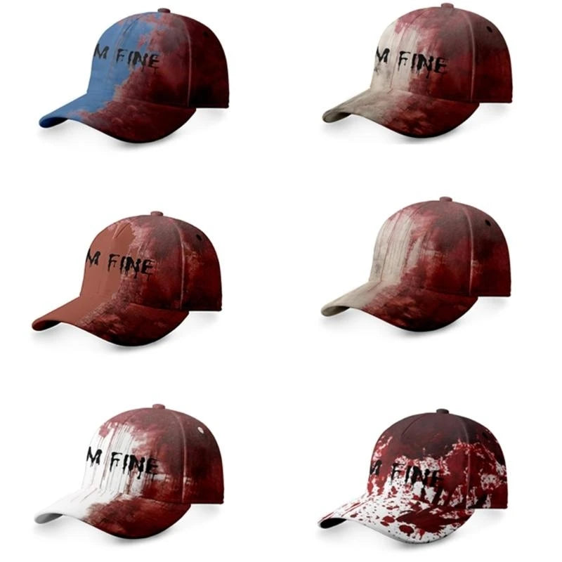 D0UB Spooky Halloween Blood Hat Scary Baseball Caps for Theme Parties Festival Event