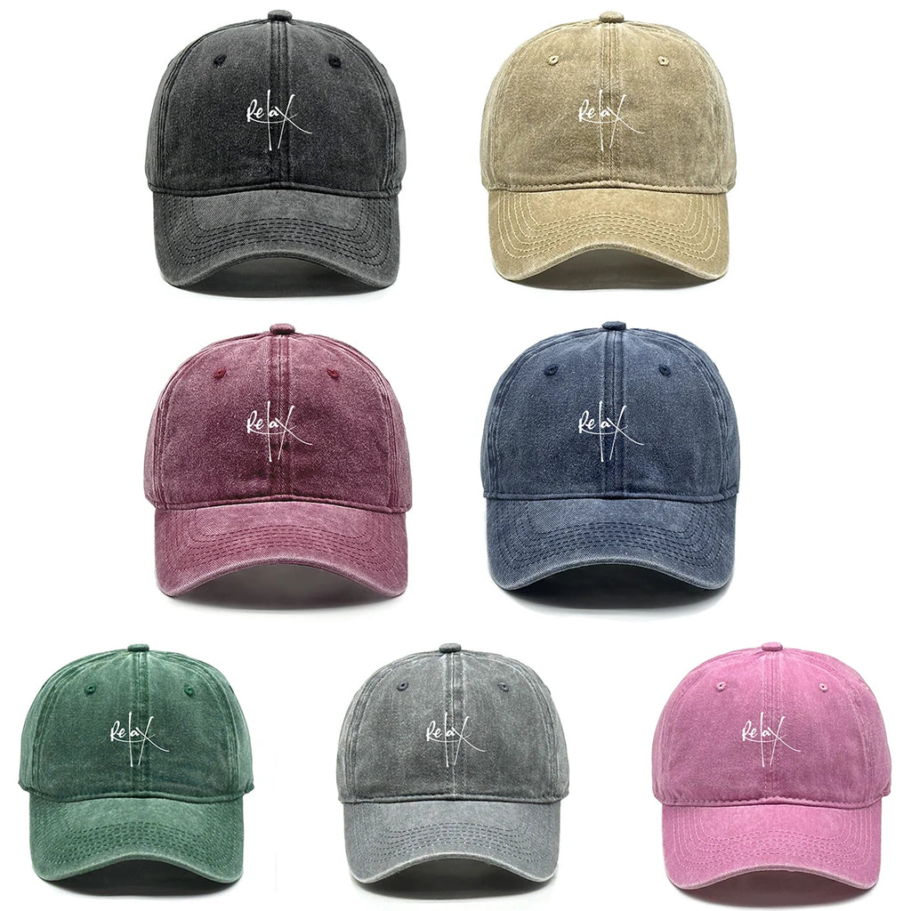 Relax Print Snapback Baseball Caps Mesh Hat Casual Slouchy Adjustable Caps Ideal Choice For Outdoor Sports One Size Fits All