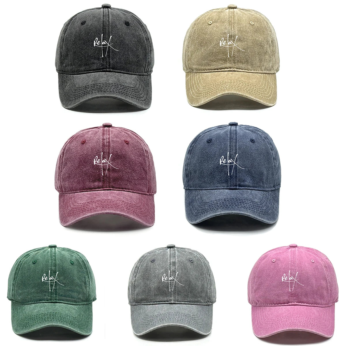 Relax Print Snapback Baseball Caps Mesh Hat Casual Slouchy Adjustable Caps Ideal Choice For Outdoor Sports One Size Fits All
