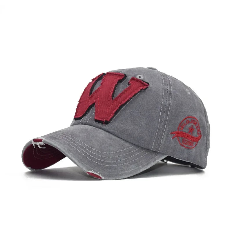 Embroidery Letter W Baseball Cap Snapback Caps Bone casquette Hat Distressed Wearing Fitted Hat For Men Custom Hats