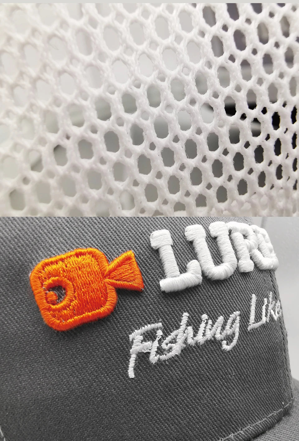 Lureholic 2/3 Mesh Fabric Lure Fishing Cap Man Woman Hat breathable Baseball Cap