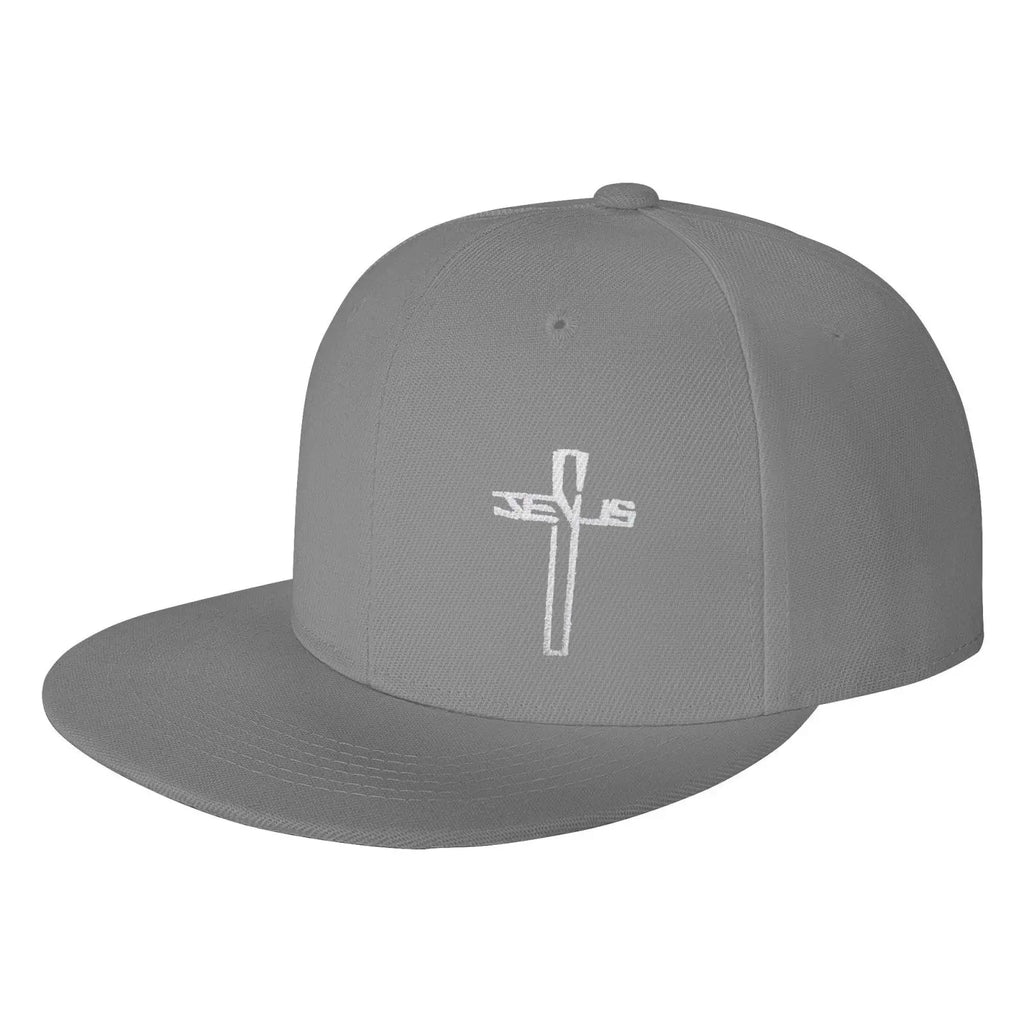 Snapback Hats for Men,Jesus Christian Cross Flat Brim Bill, Embroidery Adjustable Hip Hop Plain Baseball Cap