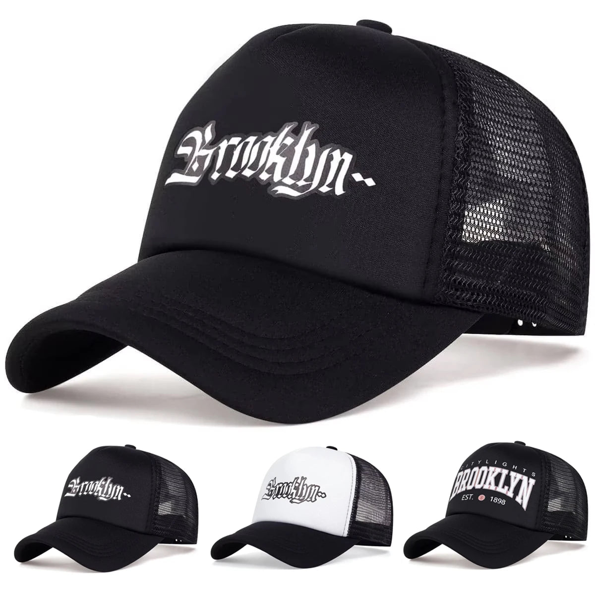 Unisex Brooklyn Letter Printed Baseball Net Caps Spring Summer Outdoor Adjustable Casual Hats Sunscreen Hat Sports Cap