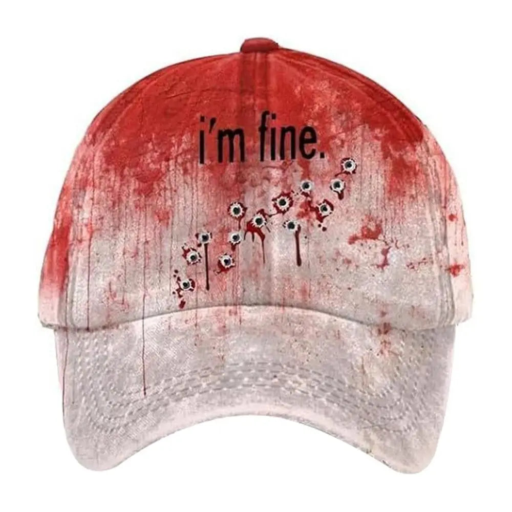 Trendy 3D Printed Halloween Hat Tie-Dye Horror Holiday Sunshade Duck Tongue Hat Anti-sun UV Protection Party Caps Outdoor