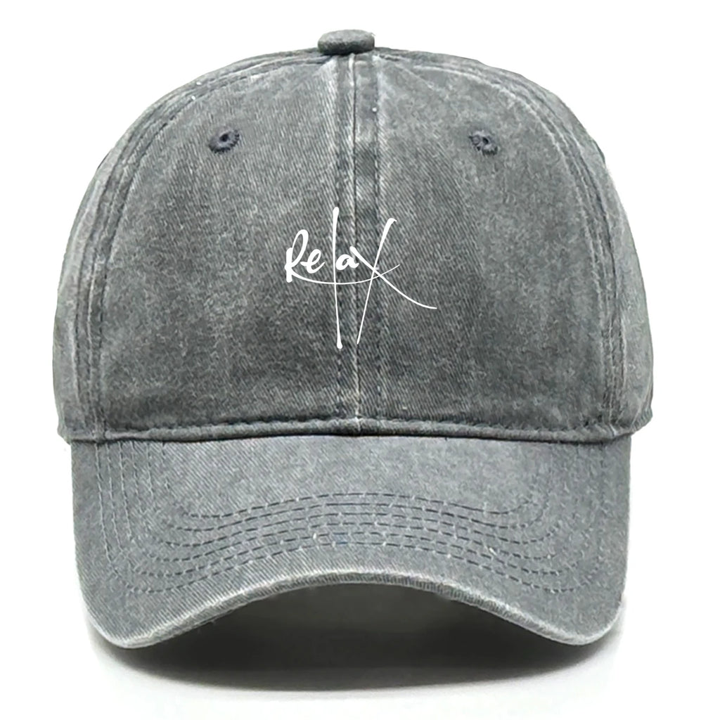 Relax Print Snapback Baseball Caps Mesh Hat Casual Slouchy Adjustable Caps Ideal Choice For Outdoor Sports One Size Fits All