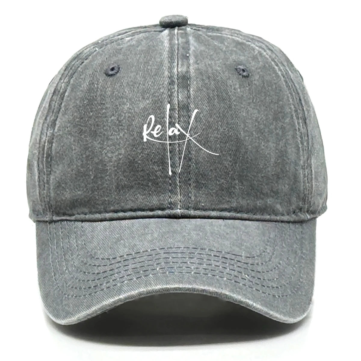 Relax Print Snapback Baseball Caps Mesh Hat Casual Slouchy Adjustable Caps Ideal Choice For Outdoor Sports One Size Fits All