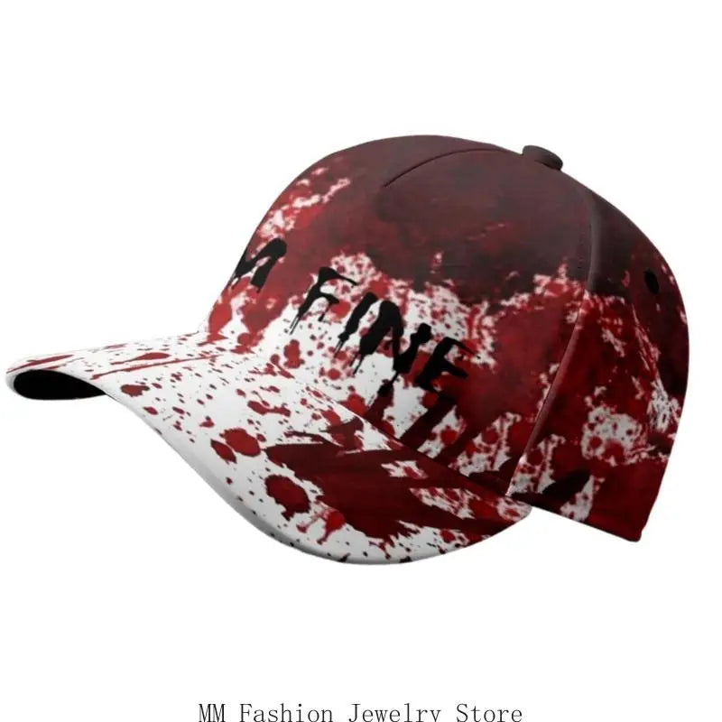 D0UB Spooky Halloween Blood Hat Scary Baseball Caps for Theme Parties Festival Event