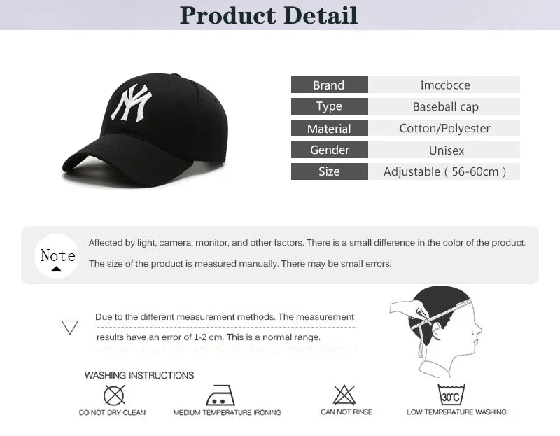 1PC Unisex Casual Baseball Caps Letter Embroidery Hip-hop Hats Spring Autumn Outdoor Adjustable Trucker Caps Sunscreen Hat