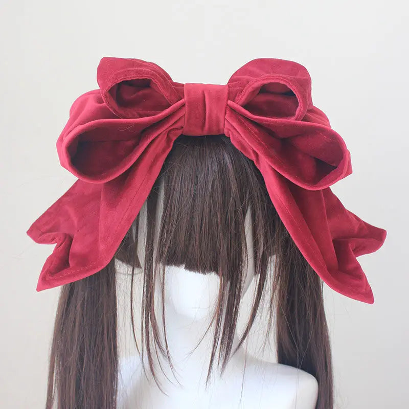 Gothic Bonnet Fedoras Hat Gorgeous Lolita Anime Lace Bow Flat Hats Exhibition Cosplay Show Lace Hair Accessories Flat Cap Gorras