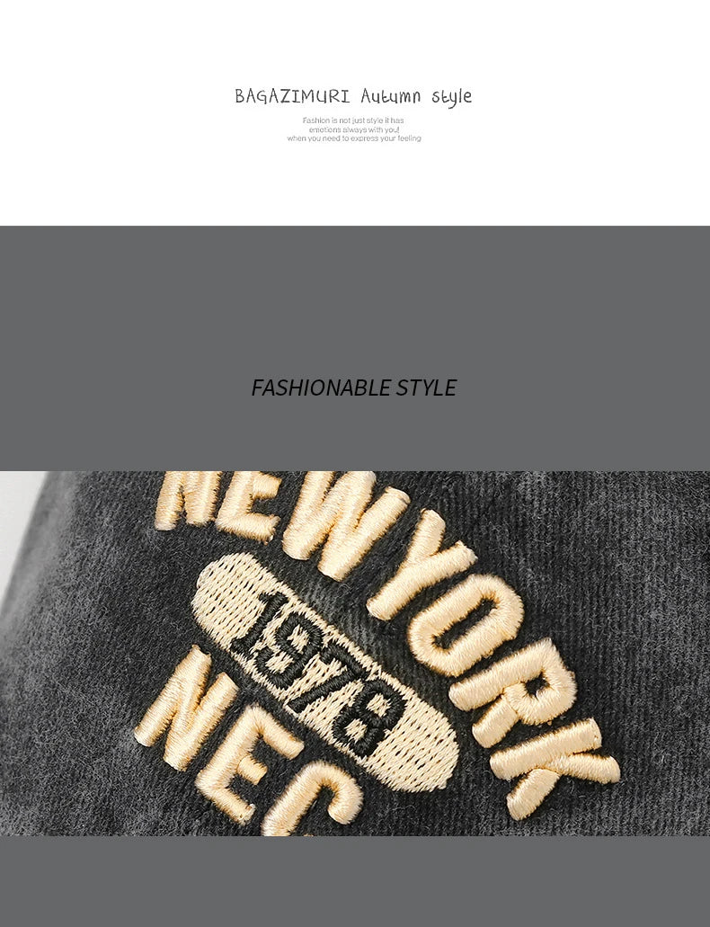 Baseball Cap Korean Washed Cotton Soft Top Hat Four Seasons Men's And Women's Embroidered American Letter Cap