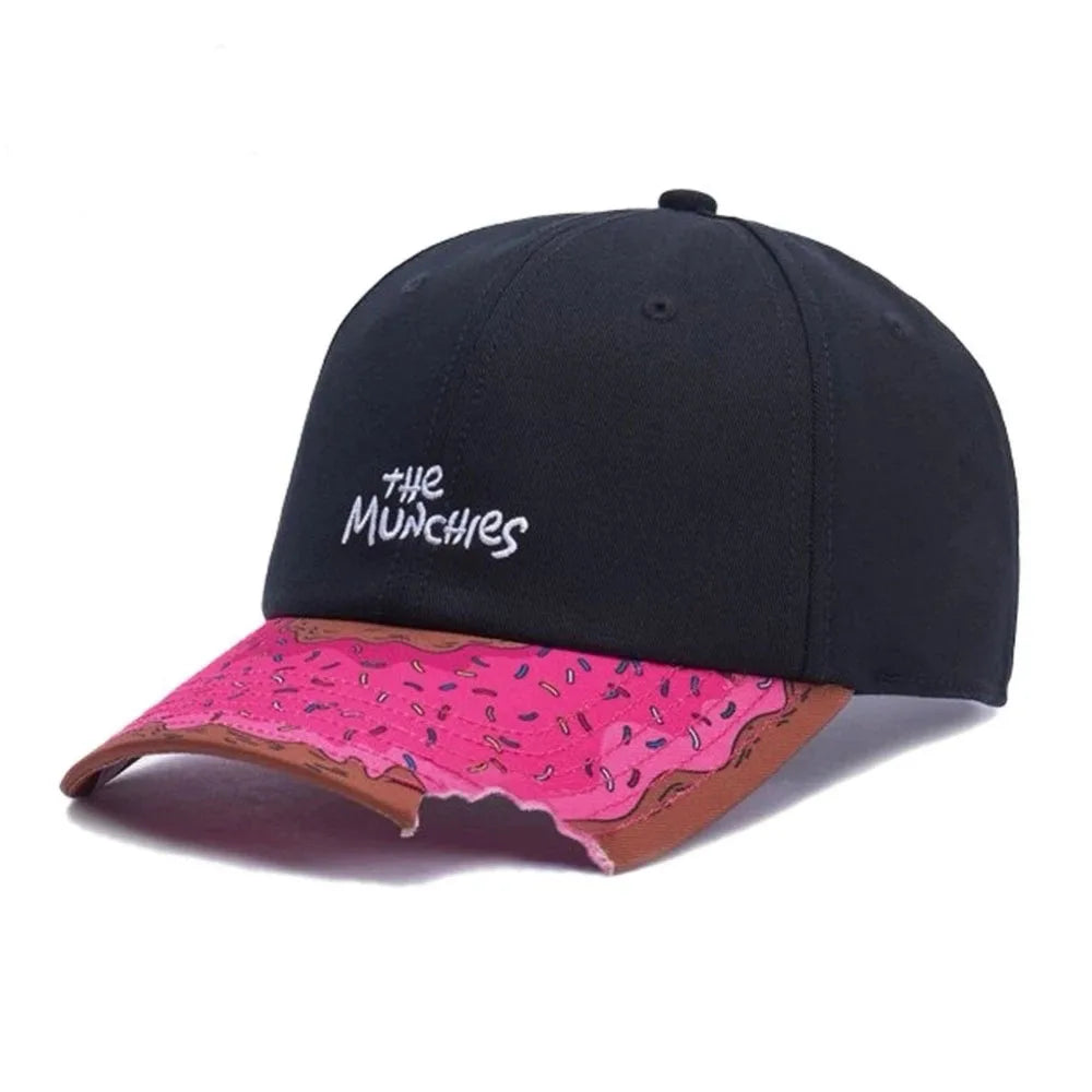 PANGKB Brand Delicioso Cap Cartoon Mordida Metal Munchies Cookie Blue Snapback Hat Adults Outdoor Travel Sun Baseball Sports cap
