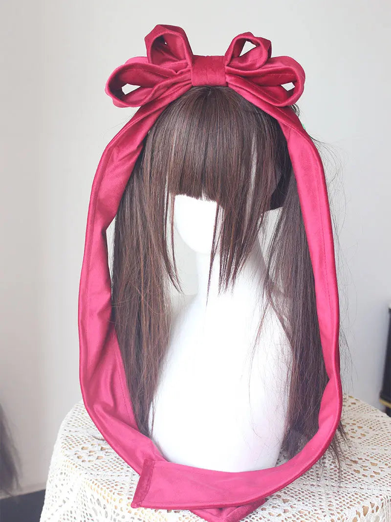 Gothic Bonnet Fedoras Hat Gorgeous Lolita Anime Lace Bow Flat Hats Exhibition Cosplay Show Lace Hair Accessories Flat Cap Gorras