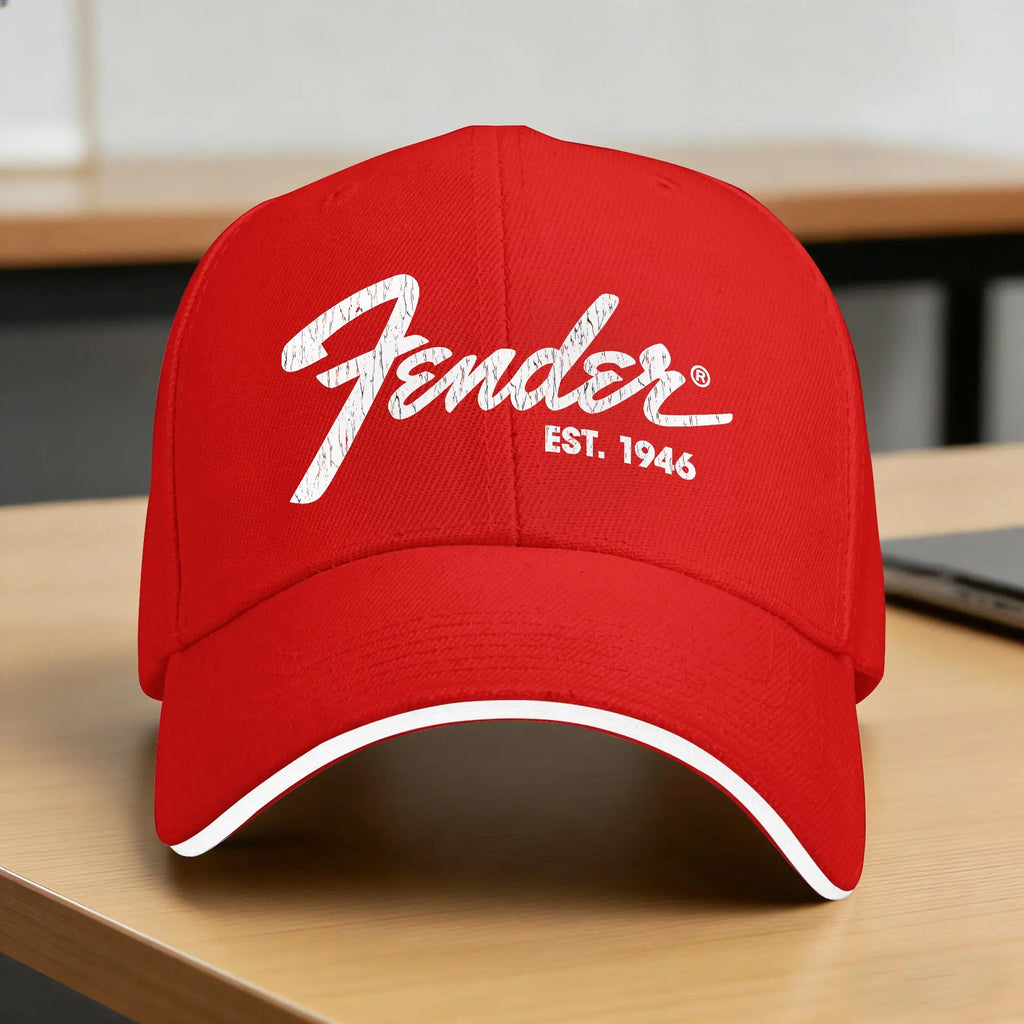 Fender Jimi Hendrix Electric Guitar Baseball Cap  Fashion Trucker Hat Summer Unisex-Teens Outdoor Sport Snapback Cap