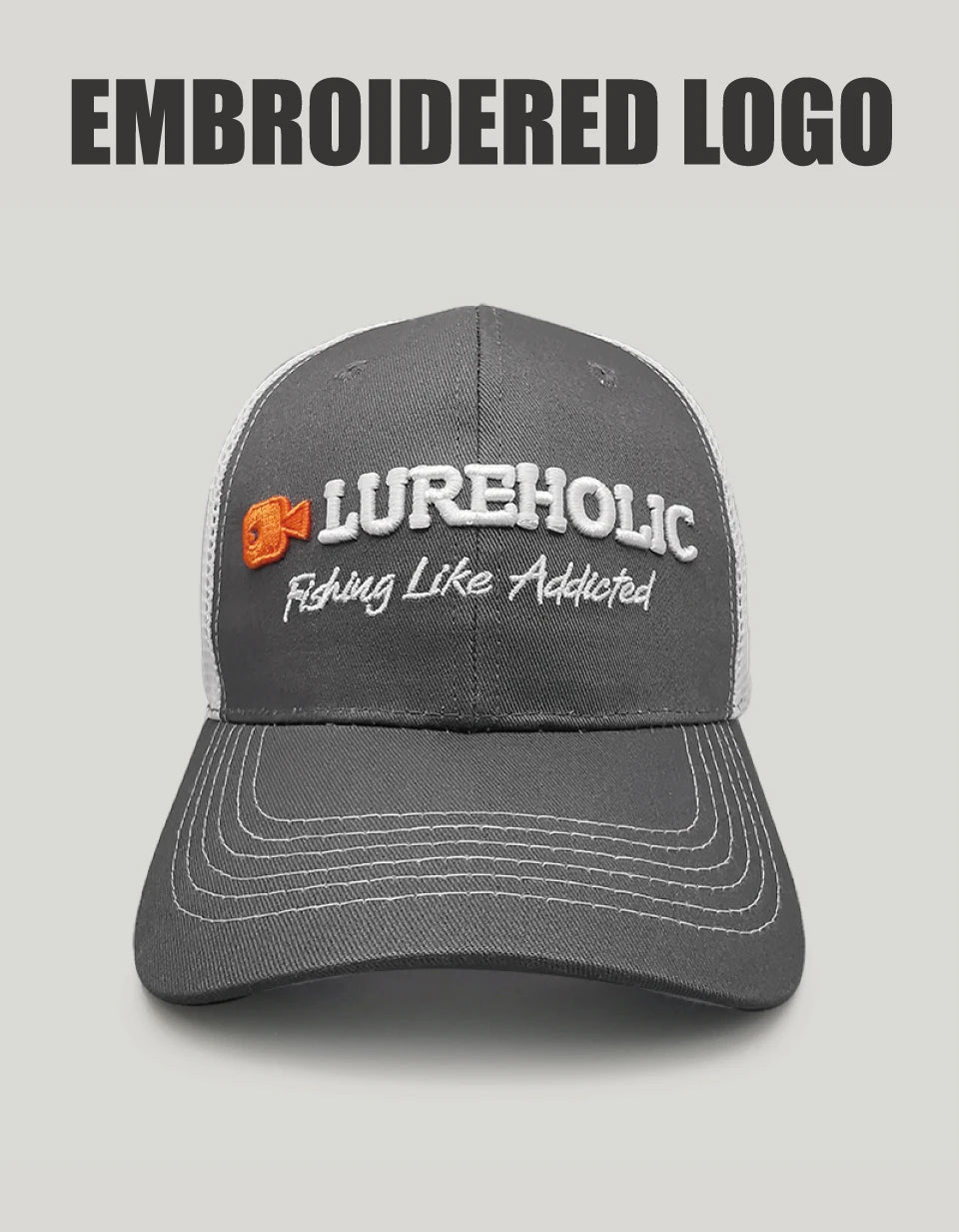 Lureholic 2/3 Mesh Fabric Lure Fishing Cap Man Woman Hat breathable Baseball Cap