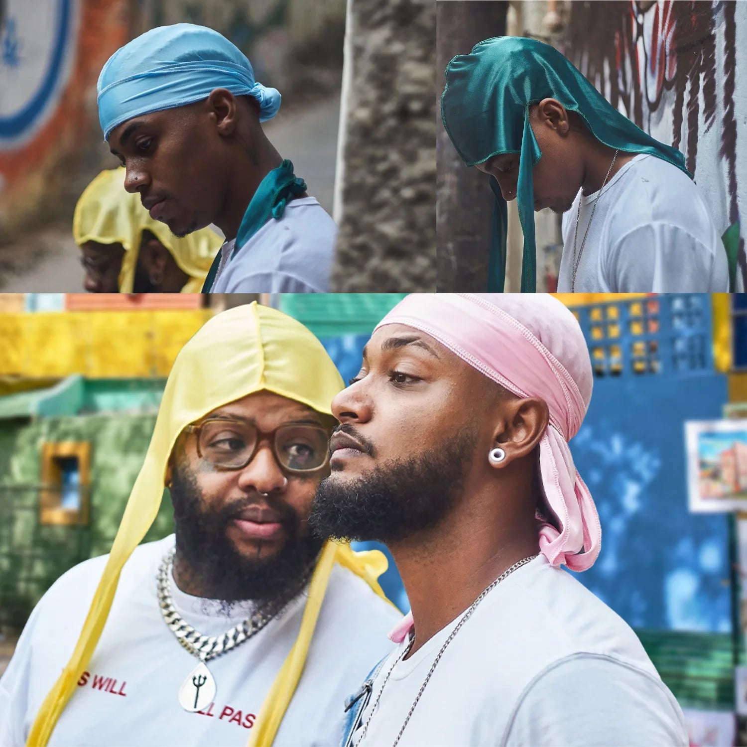 Men Satin Breathable Silky Durag Long Tail Doo Rag Pirate Hat Headband Turban Bandana Durag HeadwearMen Women Hair Accessories