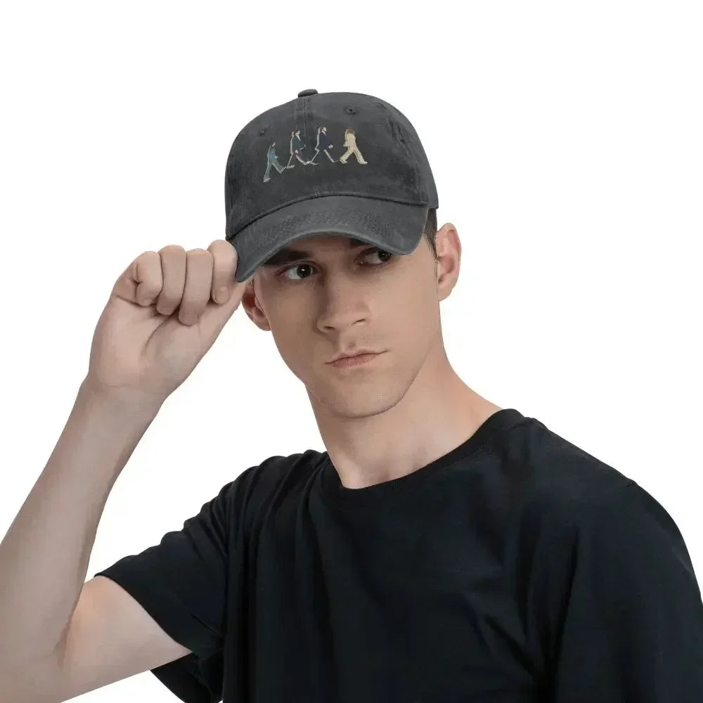 Casual Road Music The Beatle Baseball Caps Unisex Style Distressed Denim Headwear Outdoor Travel Adjustable Fit Hats Cap