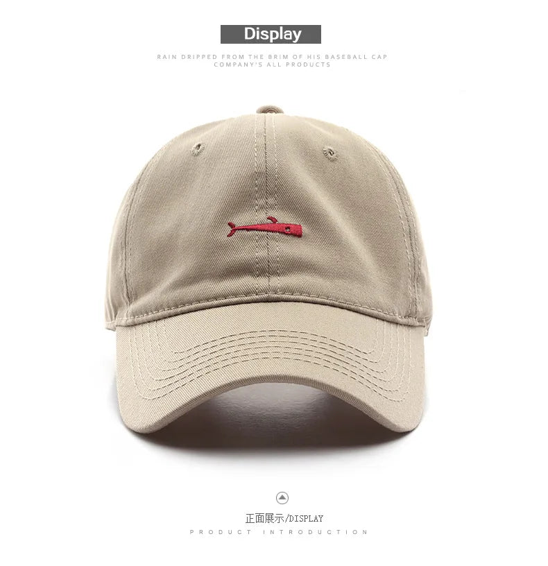 Retro Snapback Hat | Unisex Baseball Cap with Fish Embroidery | Lightweight Summer Visor | Adjustable Dad Hat for Men & Women‌