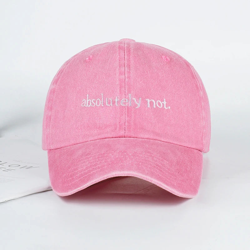 MLFO Absolutely Not Embroidered Washed Baseball Cap: Lightweight, Breathable, and Adjustable—Unisex Casual and Fashionable Hat