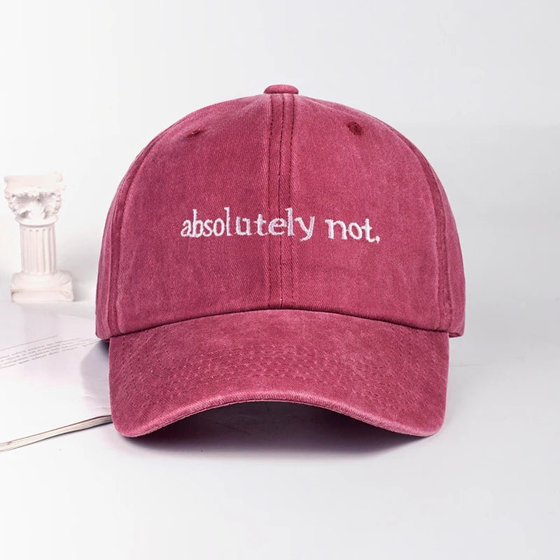 MLFO Absolutely Not Embroidered Washed Baseball Cap: Lightweight, Breathable, and Adjustable—Unisex Casual and Fashionable Hat
