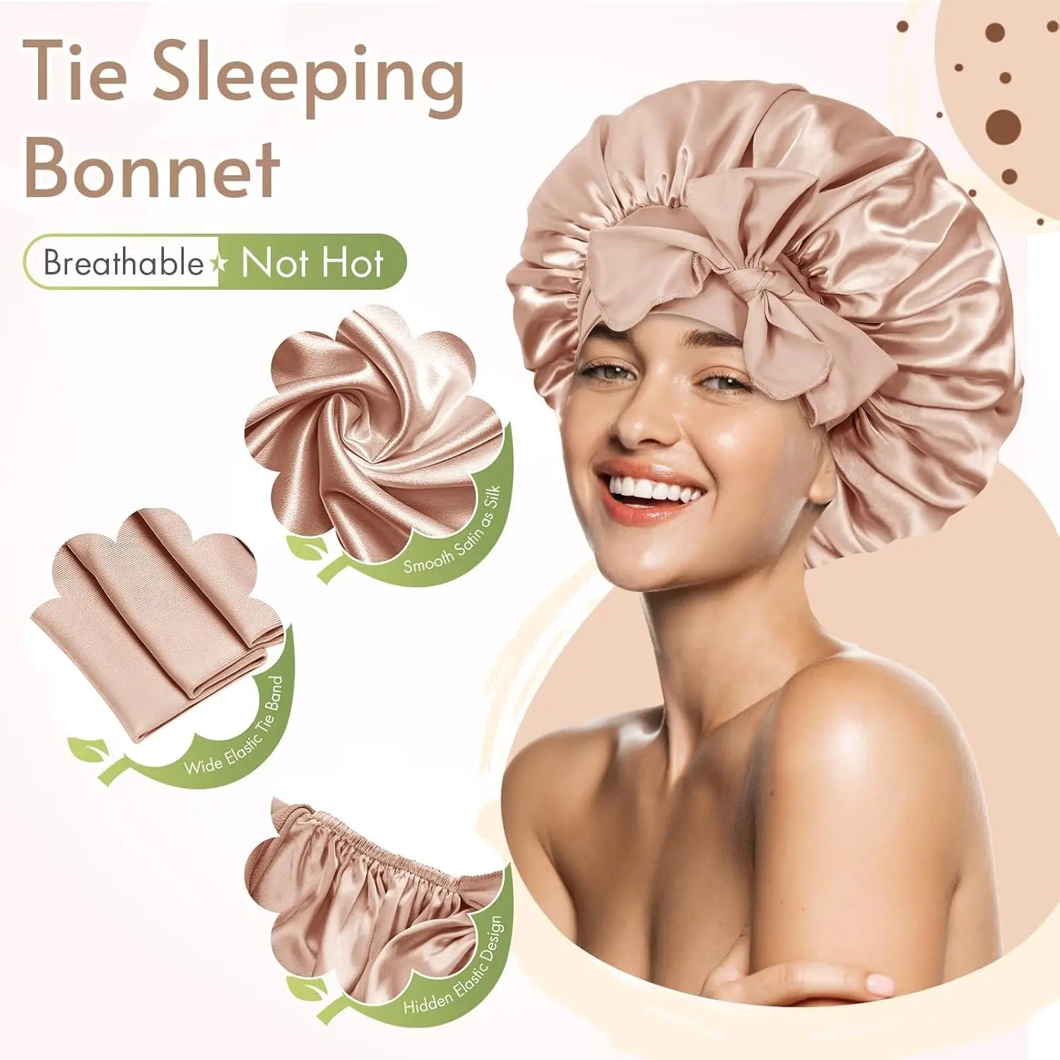 New Bonnet Sleep Cap Hair Band For Women Ladies Coffon Black Night Cap Hair Care Bonnet Nightcap Fashion Nightcap