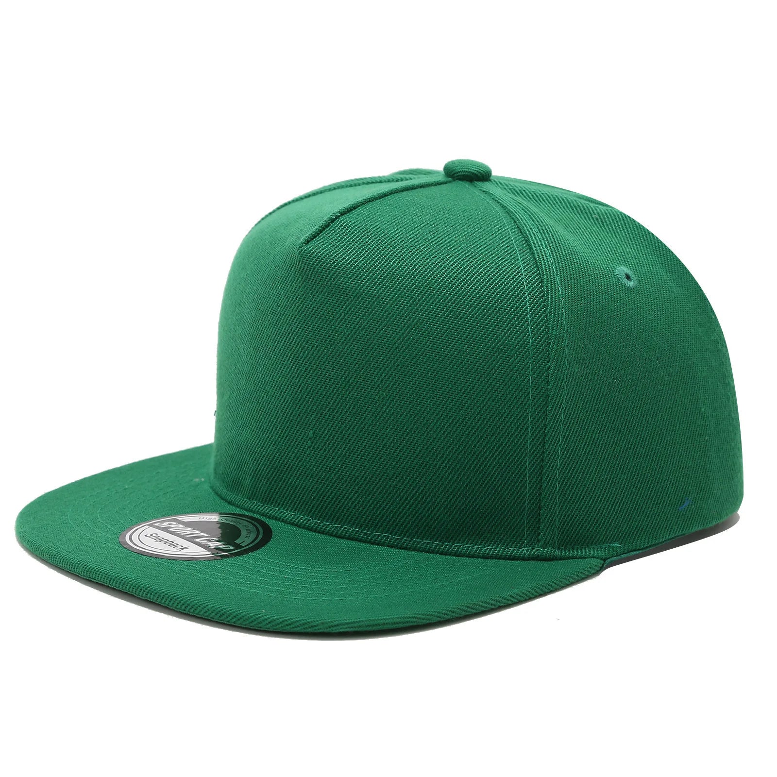 Five pieces of solid-color wide-brimmed baseball caps with silver labels for men and women, featuring skateboards..