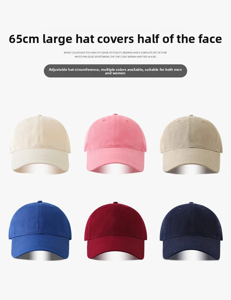 Big Size Baseball Caps Solid Color Big Head Soft Cotton Extra Large Size Women's Low Profile Golf Hats OverSize Caps For Men