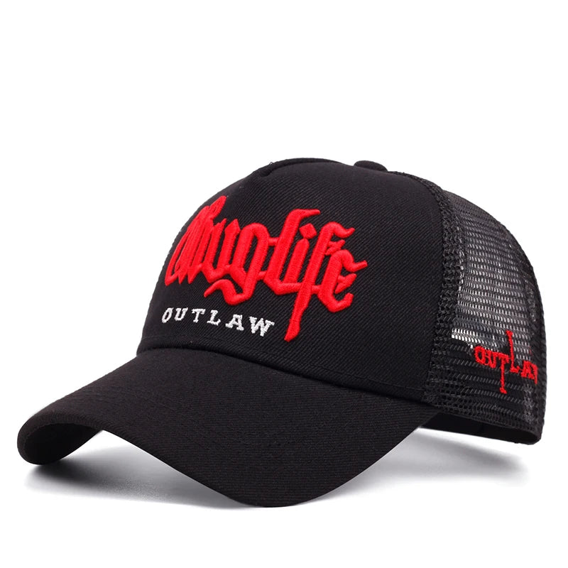 2025 Fashion Fastball CAP Thuglife Embroidery Hiphop Baseball Cap Snapback Hat Adult Outdoor Casual Sun Casual Bone Dropshipping