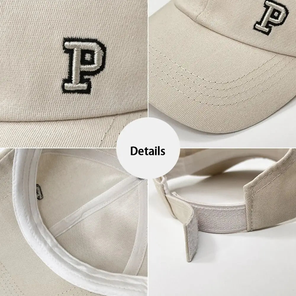 Sports Hat Empty Top Cap Embroidered Letter Cotton Tied Ponytail Braid Girl Baseball Hat Sun Hat Korean Style Caps Baseball Cap