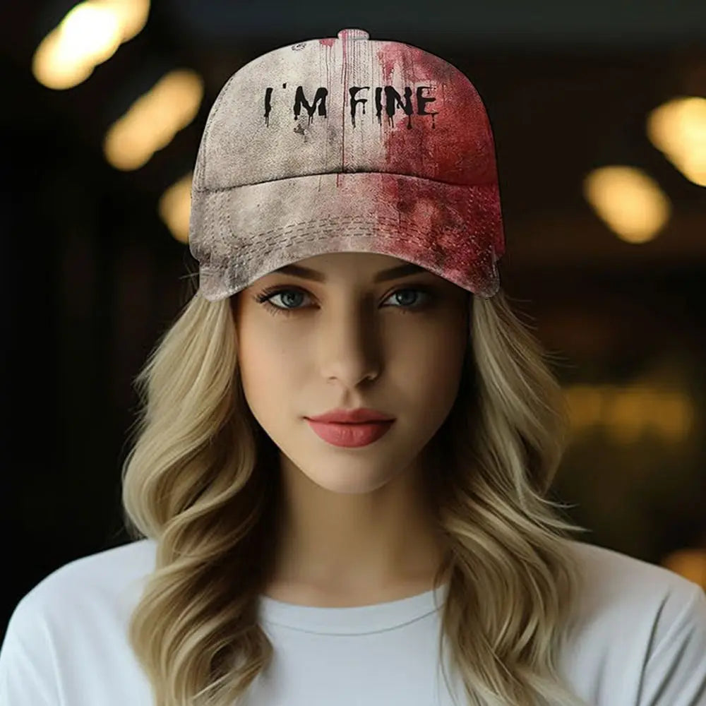 Trendy 3D Printed Halloween Hat Tie-Dye Horror Holiday Sunshade Duck Tongue Hat Anti-sun UV Protection Party Caps Outdoor