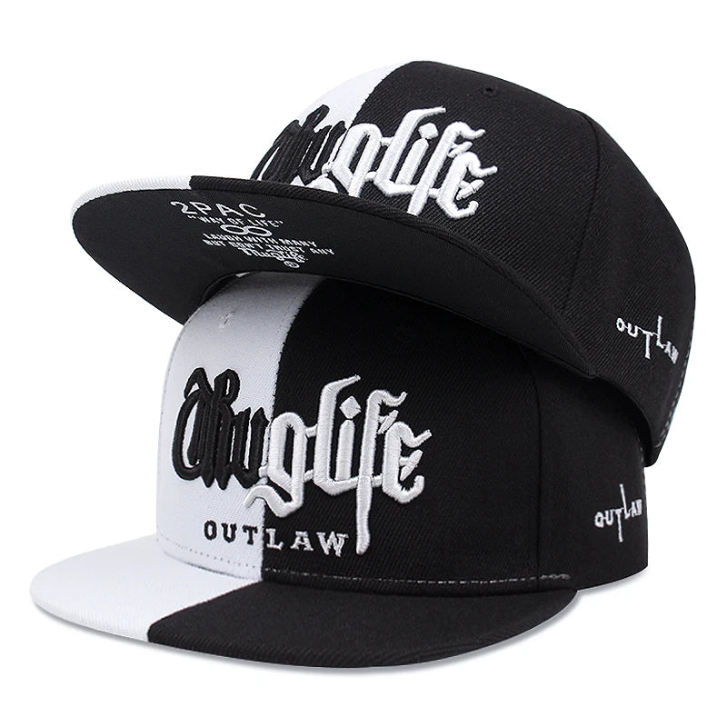 2025 Fashion Fastball CAP Thuglife Embroidery Hiphop Baseball Cap Snapback Hat Adult Outdoor Casual Sun Casual Bone Dropshipping