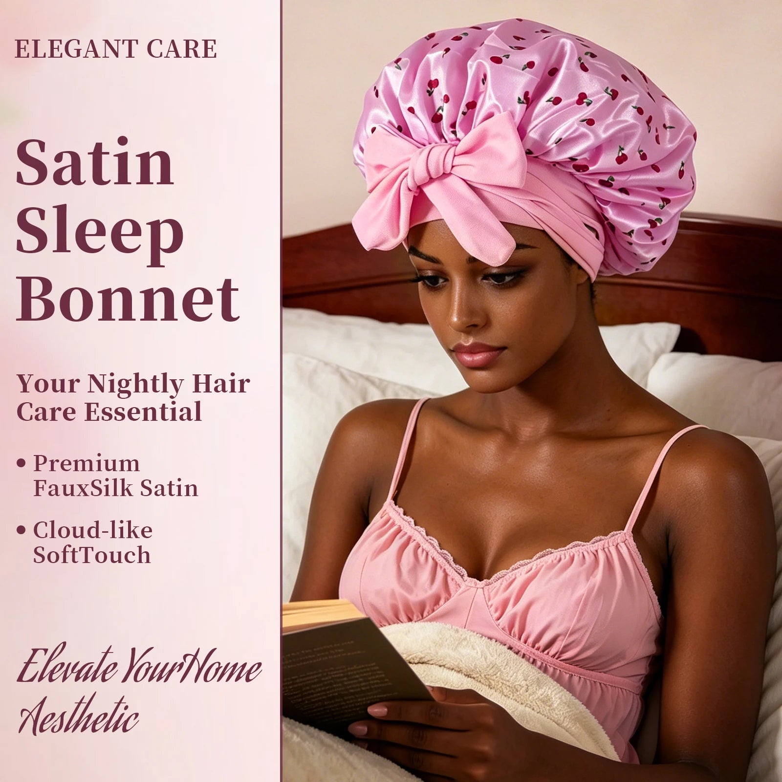 Bonnet for Sleeping - Softer Than Silk Bonnet For Sleeping Women - Secure Fit, Adjustable, Night Cap For Curly & Textured