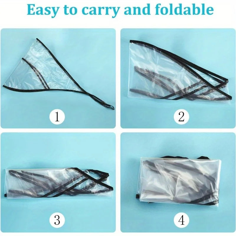 1pc Transparent Plastic Bonnet for Women, Foldable,Portable, Hand Washable,Travel Friendly Design for Outdoor Use.