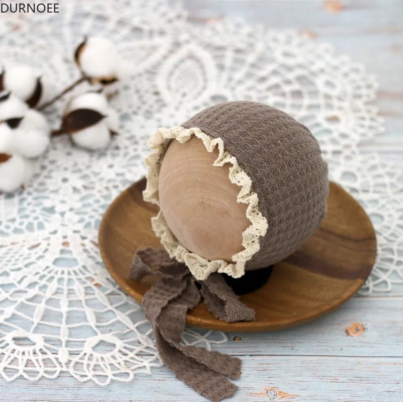 Newborn Bonnet  Lace Hat Newborn Photography Props Accessories Bebe Photo Shoot Caps