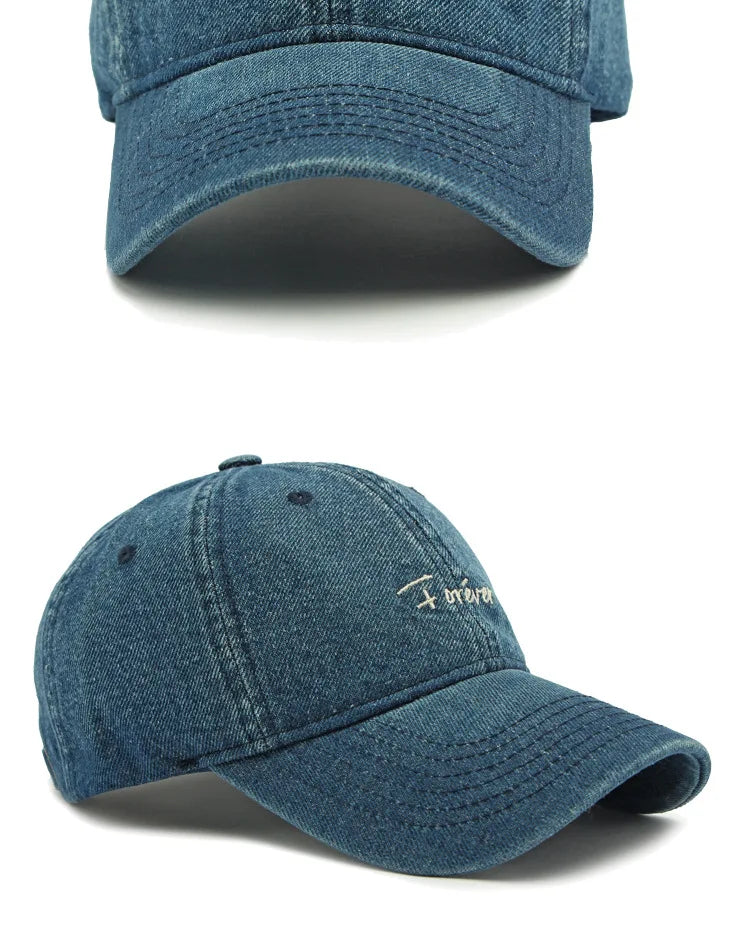 Snapback Cap Spring Summer Washable Denim Embroidery Baseball Caps For Men And Women 모자 골프용품 땡처리 кепка casquette gorras hombre