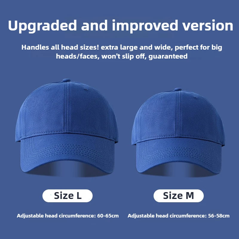 Big Size Baseball Caps Solid Color Big Head Soft Cotton Extra Large Size Women's Low Profile Golf Hats OverSize Caps For Men