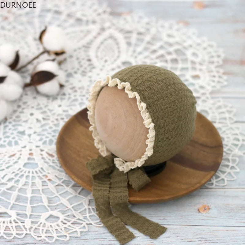 Newborn Bonnet  Lace Hat Newborn Photography Props Accessories Bebe Photo Shoot Caps